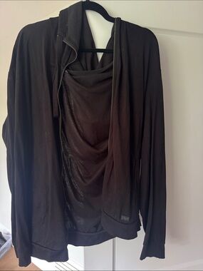 Armani Exchange Black Draped Zip Hoodie